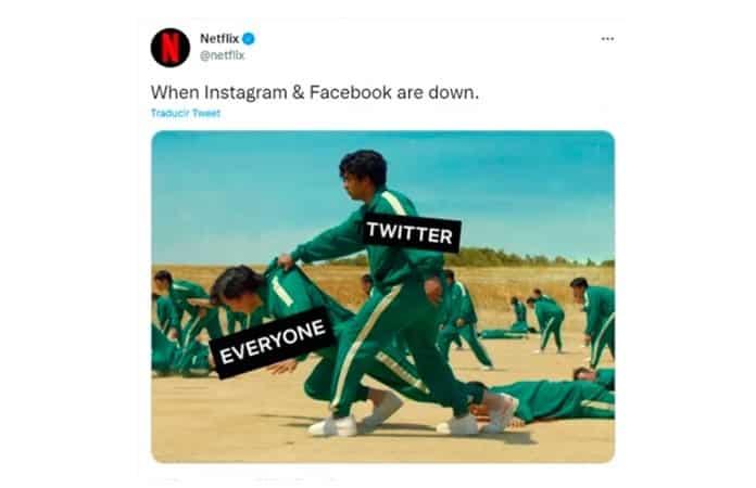 Netflix reacciona a la caída de Instagram y Facebook con meme